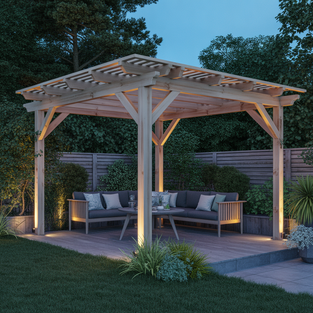 6.Guide till att bygga en pergola med inbyggd belysning
