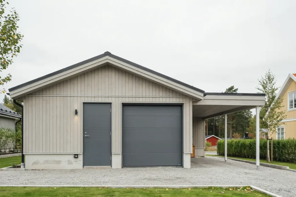 f rdigst llt dubbelgarage med carport i enebyberg danderyd